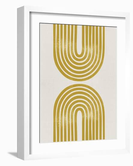 Mid Century Gold Shapes I-Eline Isaksen-Framed Art Print