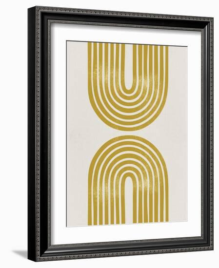 Mid Century Gold Shapes I-Eline Isaksen-Framed Art Print