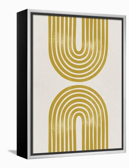 Mid Century Gold Shapes I-Eline Isaksen-Framed Stretched Canvas