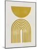 Mid Century Gold Shapes II-Eline Isaksen-Mounted Art Print