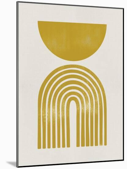 Mid Century Gold Shapes II-Eline Isaksen-Mounted Art Print