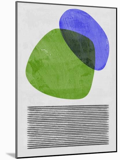 Mid Century Green and Blue Study-Eline Isaksen-Mounted Art Print
