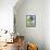 Mid Century Green and Blue Study-Eline Isaksen-Framed Stretched Canvas displayed on a wall