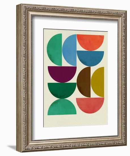 Mid Century Half Moon Collage-Eline Isaksen-Framed Art Print