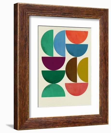 Mid Century Half Moon Collage-Eline Isaksen-Framed Art Print