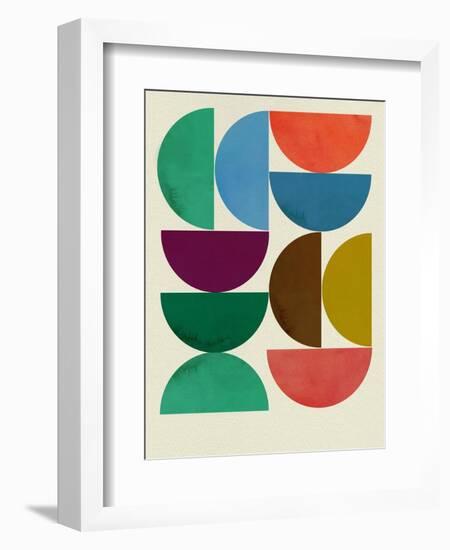 Mid Century Half Moon Collage-Eline Isaksen-Framed Art Print