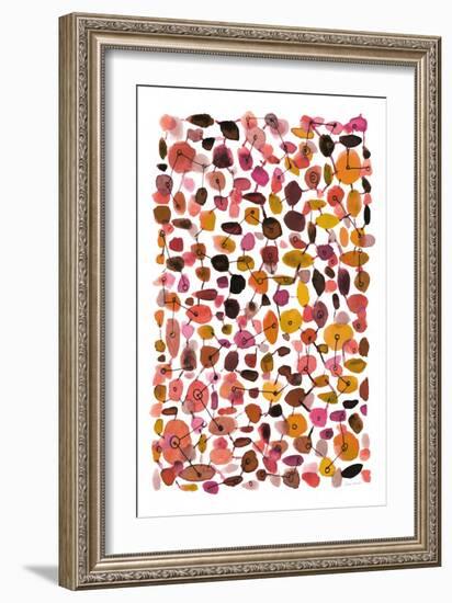 Mid Century III Plum Vertical-Cheryl Warrick-Framed Art Print