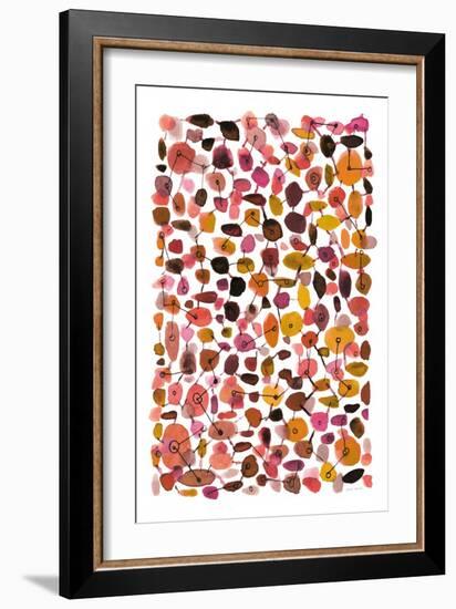 Mid Century III Plum Vertical-Cheryl Warrick-Framed Art Print