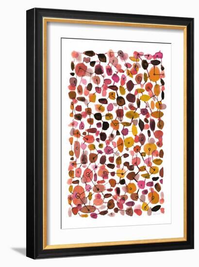 Mid Century III Plum Vertical-Cheryl Warrick-Framed Art Print