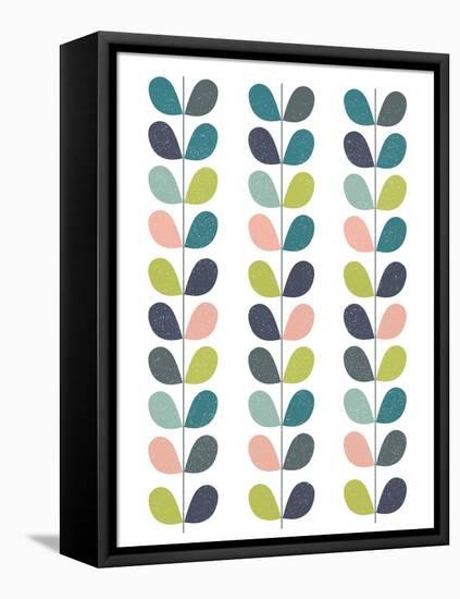 Mid Century Modern Leaf Pattern-Anita Nilsson-Framed Stretched Canvas
