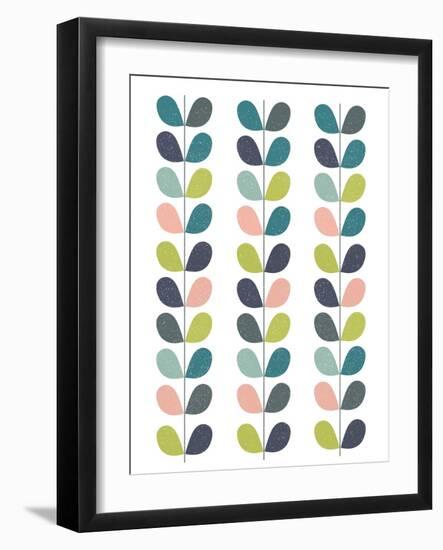 Mid Century Modern Leaf Pattern-Anita Nilsson-Framed Art Print