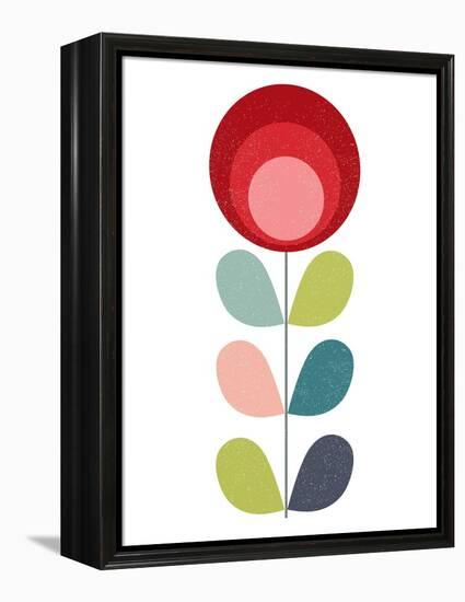 Mid Century Modern Red Flower I-Anita Nilsson-Framed Stretched Canvas