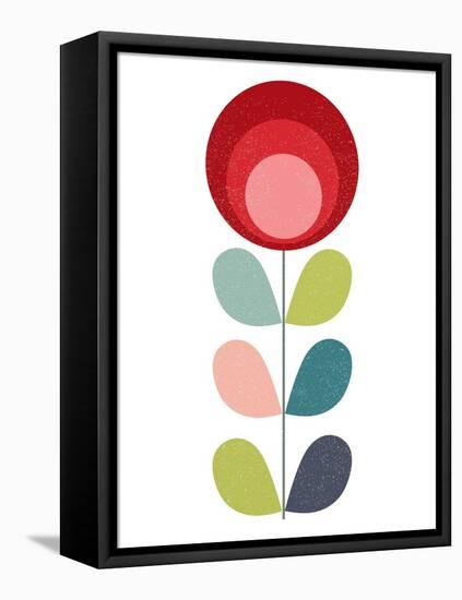 Mid Century Modern Red Flower I-Anita Nilsson-Framed Stretched Canvas