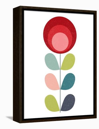 Mid Century Modern Red Flower I-Anita Nilsson-Framed Stretched Canvas