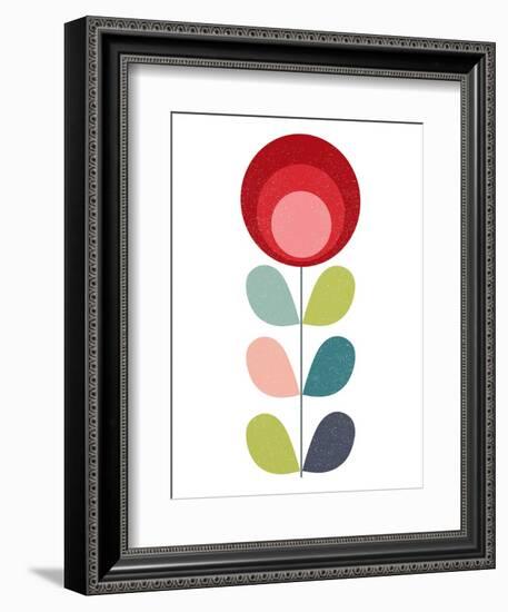 Mid Century Modern Red Flower I-Anita Nilsson-Framed Premium Giclee Print