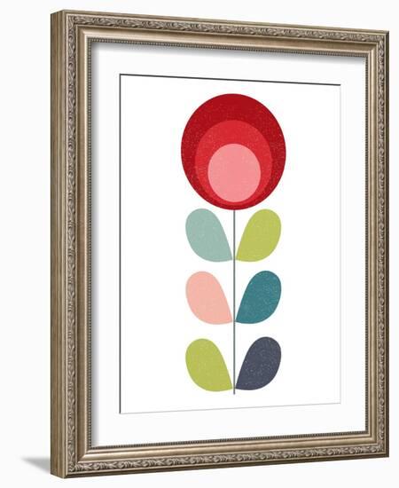 Mid Century Modern Red Flower I-Anita Nilsson-Framed Art Print