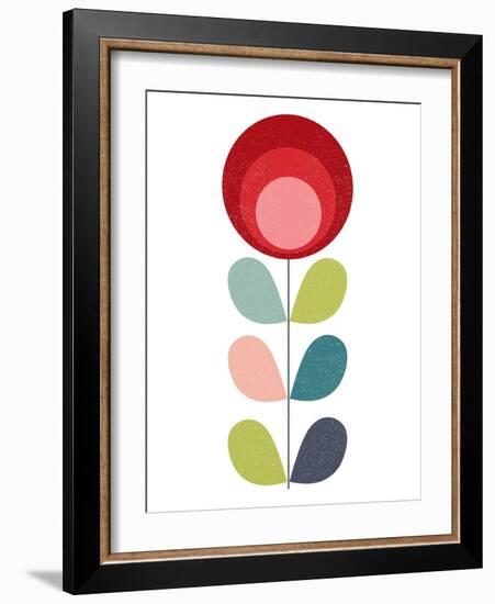 Mid Century Modern Red Flower I-Anita Nilsson-Framed Art Print