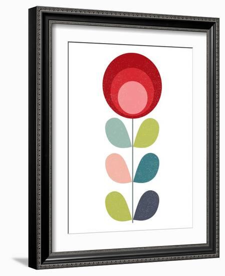 Mid Century Modern Red Flower I-Anita Nilsson-Framed Art Print