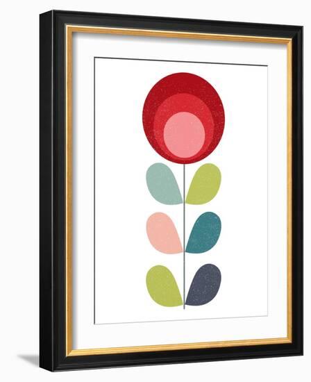 Mid Century Modern Red Flower I-Anita Nilsson-Framed Art Print