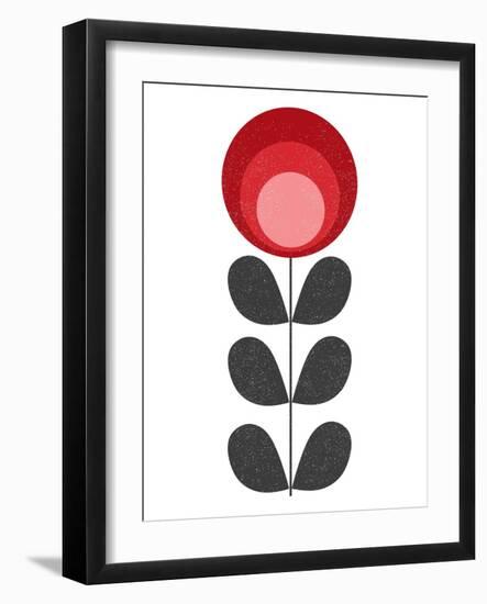 Mid Century Modern Red Flower II-Anita Nilsson-Framed Art Print