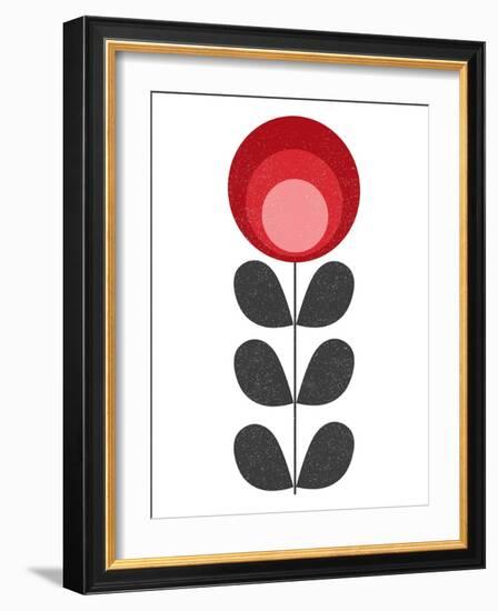 Mid Century Modern Red Flower II-Anita Nilsson-Framed Art Print