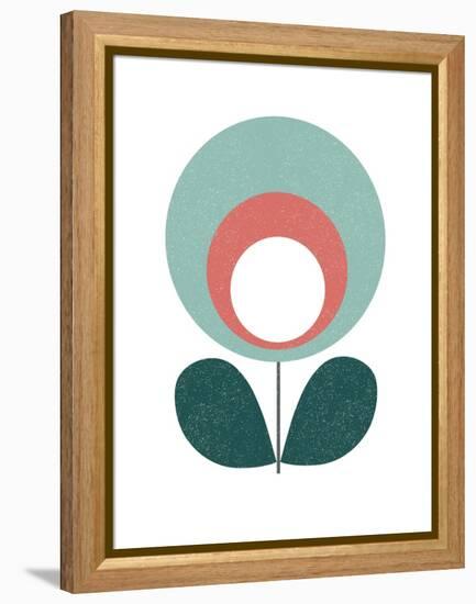 Mid Century Modern Teal Flower III-Anita Nilsson-Framed Stretched Canvas