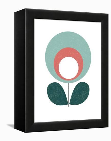 Mid Century Modern Teal Flower III-Anita Nilsson-Framed Stretched Canvas