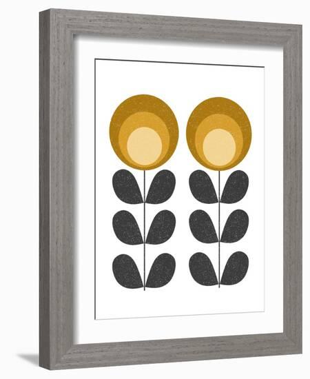 Mid Century Modern Yellow Flowers-Anita Nilsson-Framed Art Print