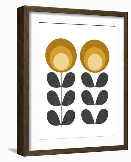 Mid Century Modern Yellow Flowers-Anita Nilsson-Framed Art Print