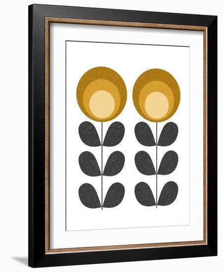 Mid Century Modern Yellow Flowers-Anita Nilsson-Framed Art Print