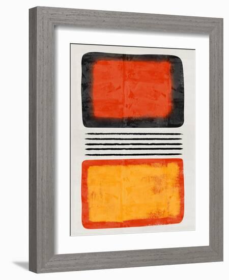 Mid Century Orange and Yellow Study-Eline Isaksen-Framed Art Print