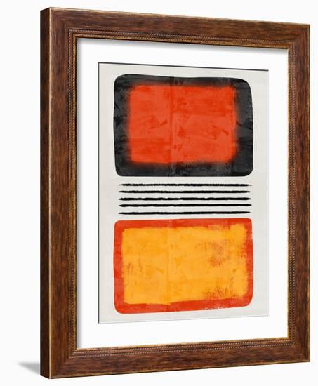 Mid Century Orange and Yellow Study-Eline Isaksen-Framed Art Print