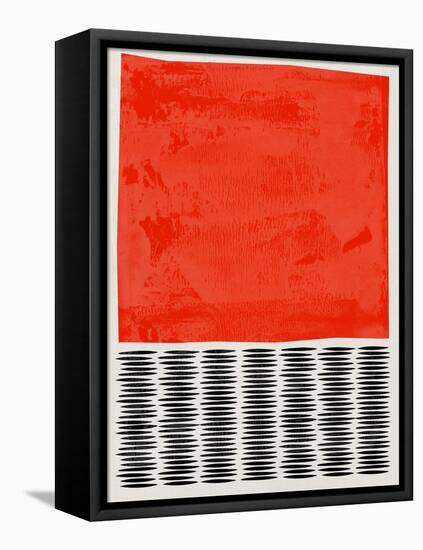 Mid Century Orange Red Study-Eline Isaksen-Framed Stretched Canvas