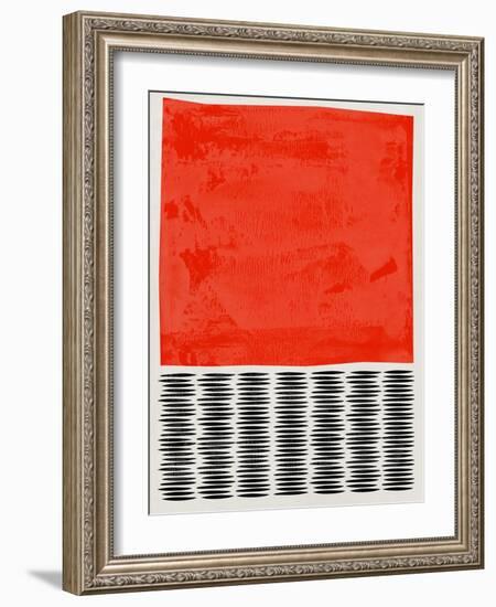 Mid Century Orange Red Study-Eline Isaksen-Framed Art Print