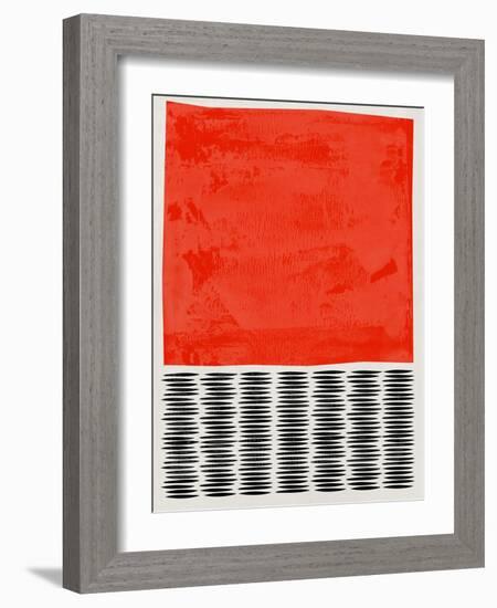 Mid Century Orange Red Study-Eline Isaksen-Framed Art Print