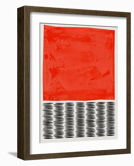 Mid Century Orange Red Study-Eline Isaksen-Framed Art Print