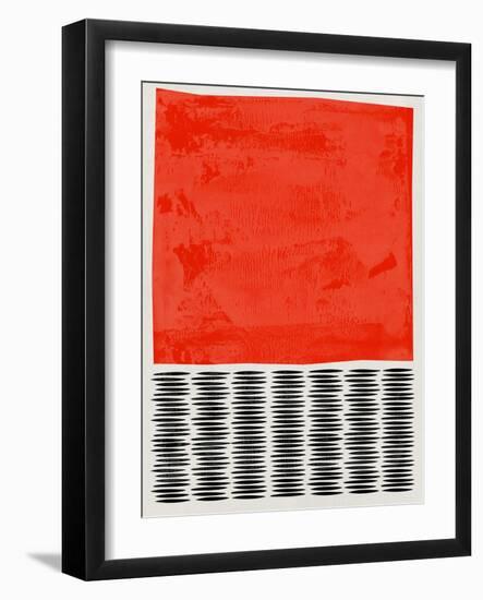 Mid Century Orange Red Study-Eline Isaksen-Framed Art Print