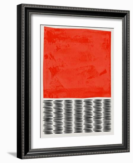 Mid Century Orange Red Study-Eline Isaksen-Framed Art Print