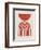 Mid Century Persian Red Shape I-Eline Isaksen-Framed Art Print