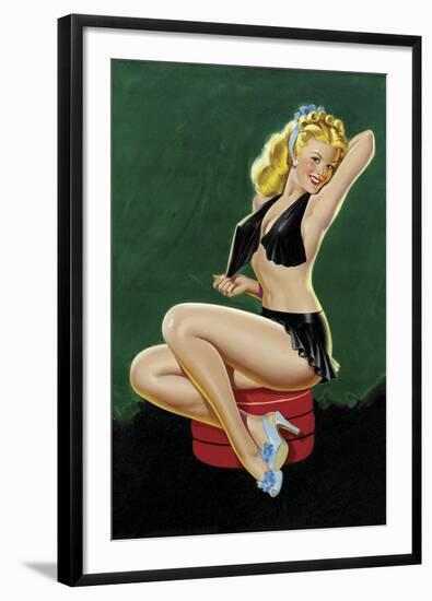 Mid-Century Pin-Ups - Beauty Parade - Uncovering Beauty-Peter Driben-Framed Art Print