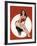 Mid-Century Pin-Ups - Eyeful Magazine - Brunette in a Red Bathing suit-Peter Driben-Framed Art Print