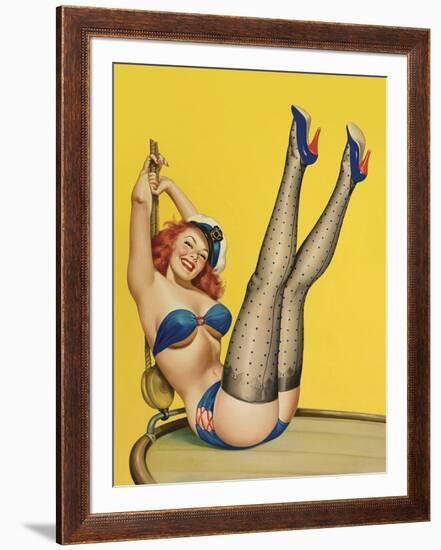 Mid-Century Pin-Ups - Flirt Magazine - Sailor Girl-Peter Driben-Framed Art Print