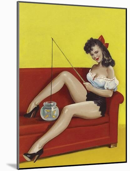 Mid-Century Pin-Ups - Joker Magazine - Fishin n funny-Peter Driben-Mounted Art Print
