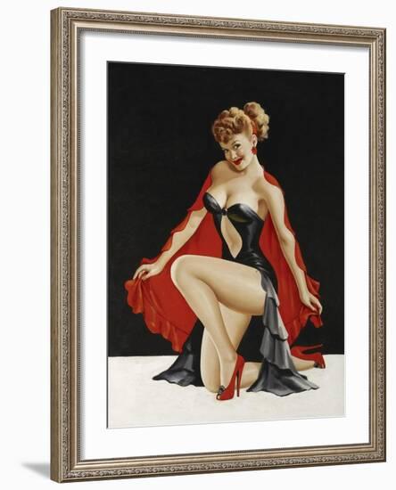 Mid-Century Pin-Ups - Magazine Cover - Little Red Cape-Peter Driben-Framed Art Print