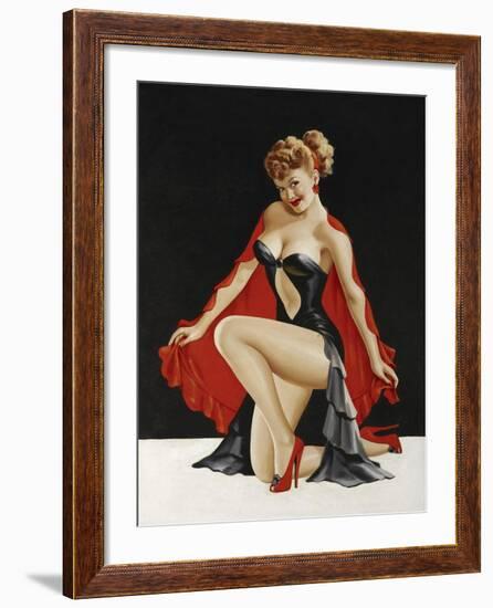 Mid-Century Pin-Ups - Magazine Cover - Little Red Cape-Peter Driben-Framed Art Print