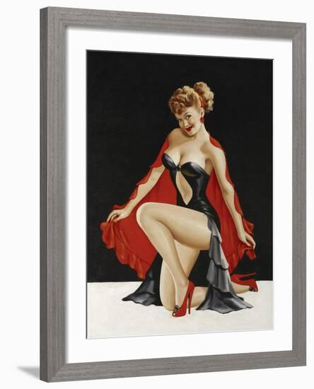 Mid-Century Pin-Ups - Magazine Cover - Little Red Cape-Peter Driben-Framed Art Print