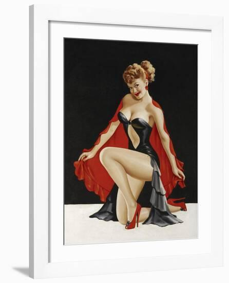 Mid-Century Pin-Ups - Magazine Cover - Little Red Cape-Peter Driben-Framed Art Print