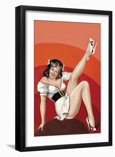 Mid-Century Pin-Ups - Titter Magazine - Winking Brunette-Peter Driben-Framed Art Print