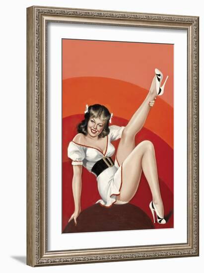 Mid-Century Pin-Ups - Titter Magazine - Winking Brunette-Peter Driben-Framed Art Print