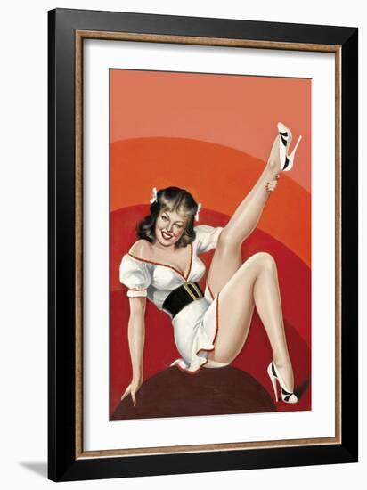 Mid-Century Pin-Ups - Titter Magazine - Winking Brunette-Peter Driben-Framed Art Print